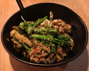 Stir-fried vegetables.