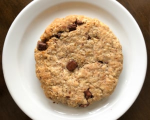 Oatmeal and chocolate chip cookie.